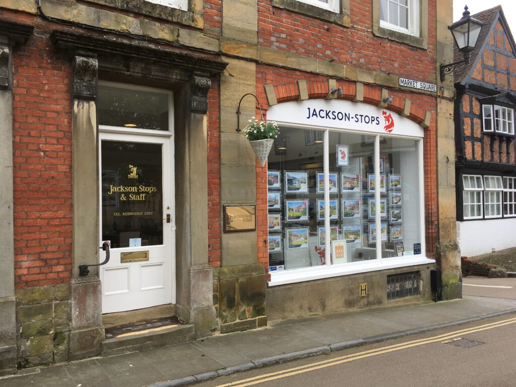 A street view of Jackson-Stops estate agents in Midhurst, Sussex.