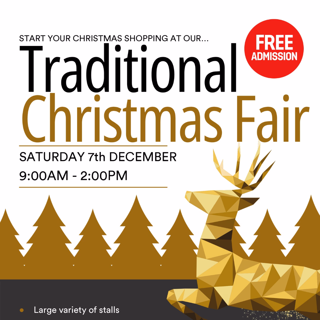 An advert for the Grange Christmas Fair 2024, West Sussex.